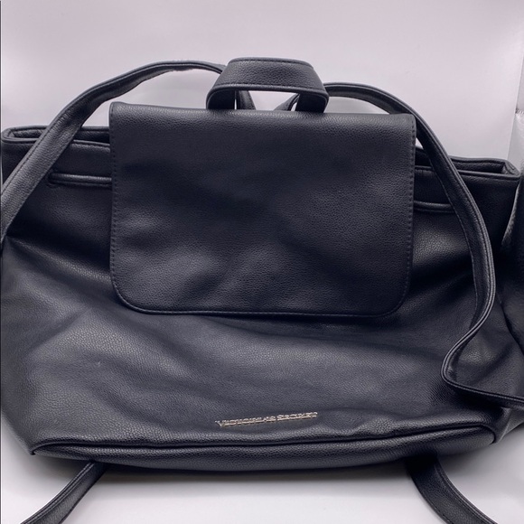 Victoria's Secret Handbags - NWOT Victoria's Secret Black Pebbled Drawstring Backpack